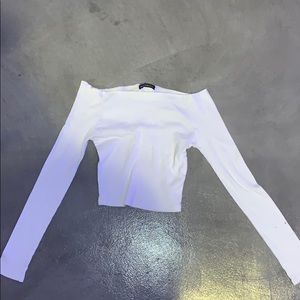 White off the shoulder crop top
